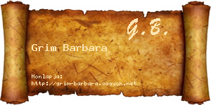 Grim Barbara névjegykártya